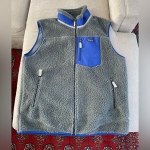 PATAGONIA CLASSIC RETRO-X VEST - Gray and Blue Fleece Vest - xxl - like new!